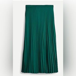 J. Crew Emerald Pleated Midi Skirt